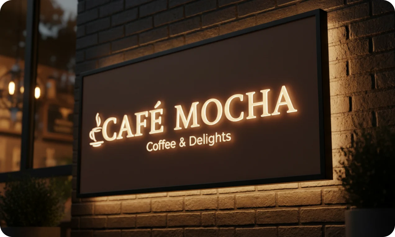 Cafe Mocha Shop Name Board Design