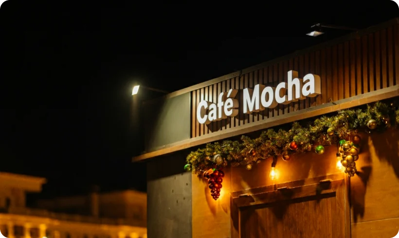 Cafe Mocha Store Name Board Design