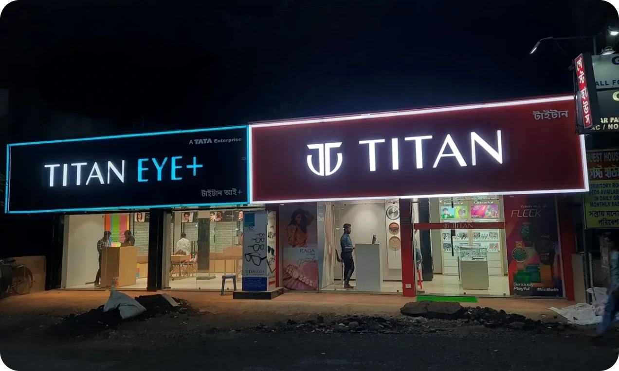 Titan Store Name Sign Board