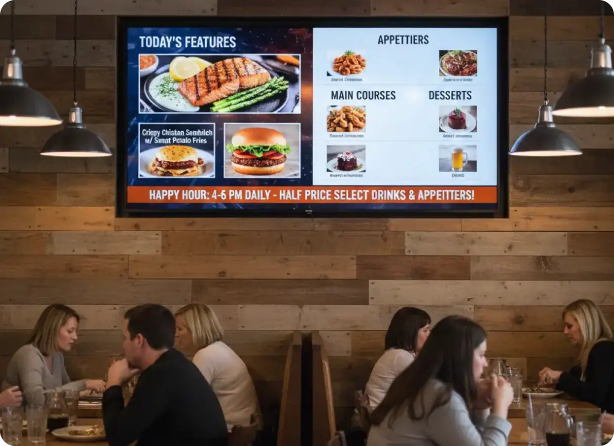 Hotels, Restaurants & QSRs Digital Signage