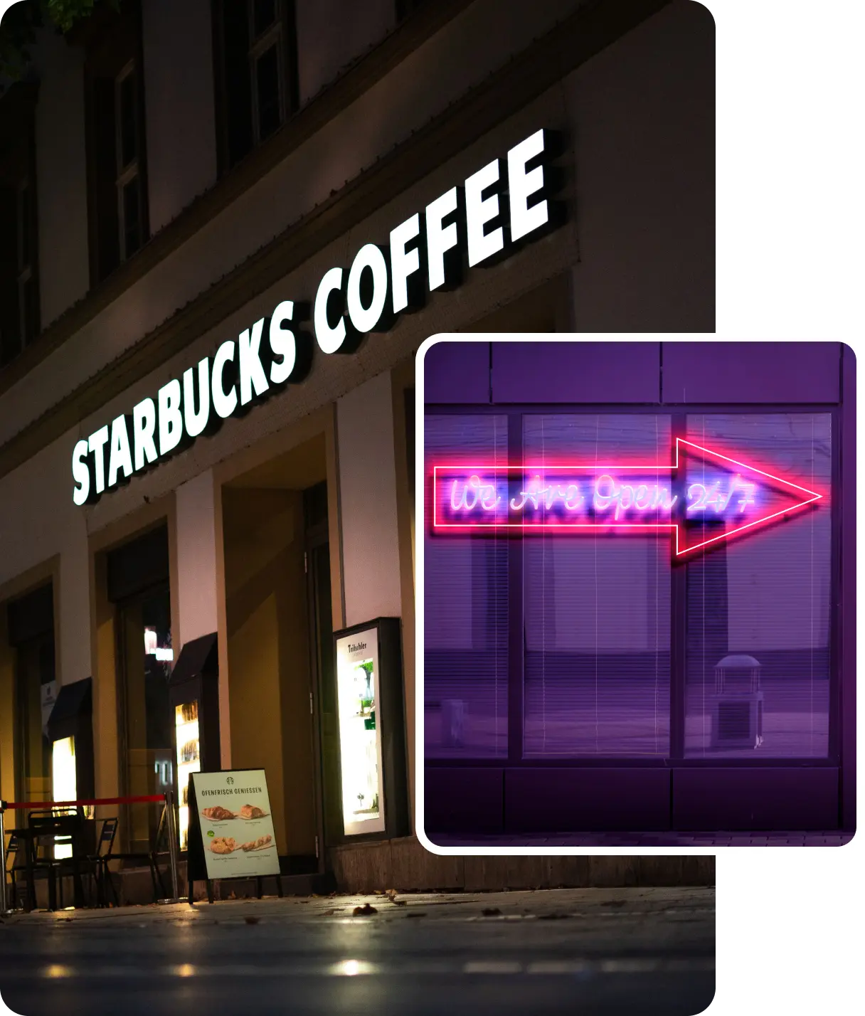 Starbucks LED Sign board designed by Brand Signages