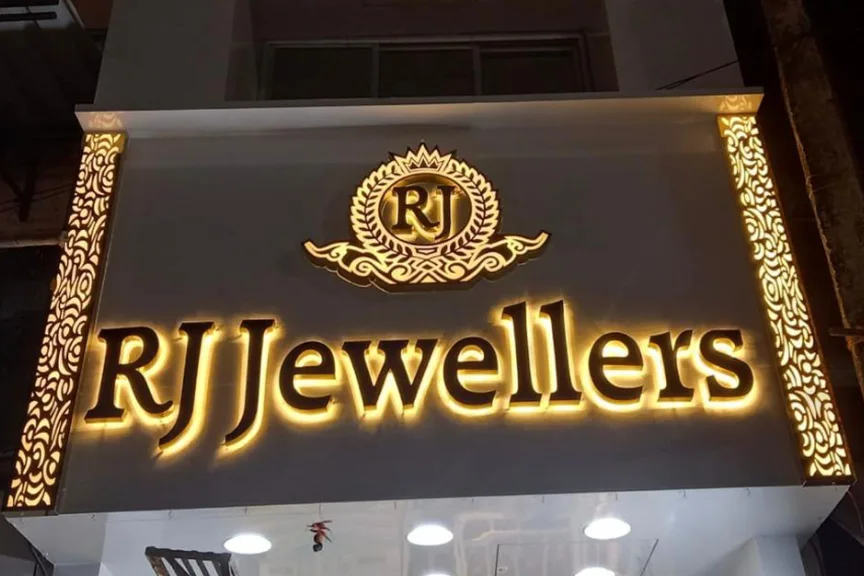 Acrylic Glow Sign Boards Jewellery Shop