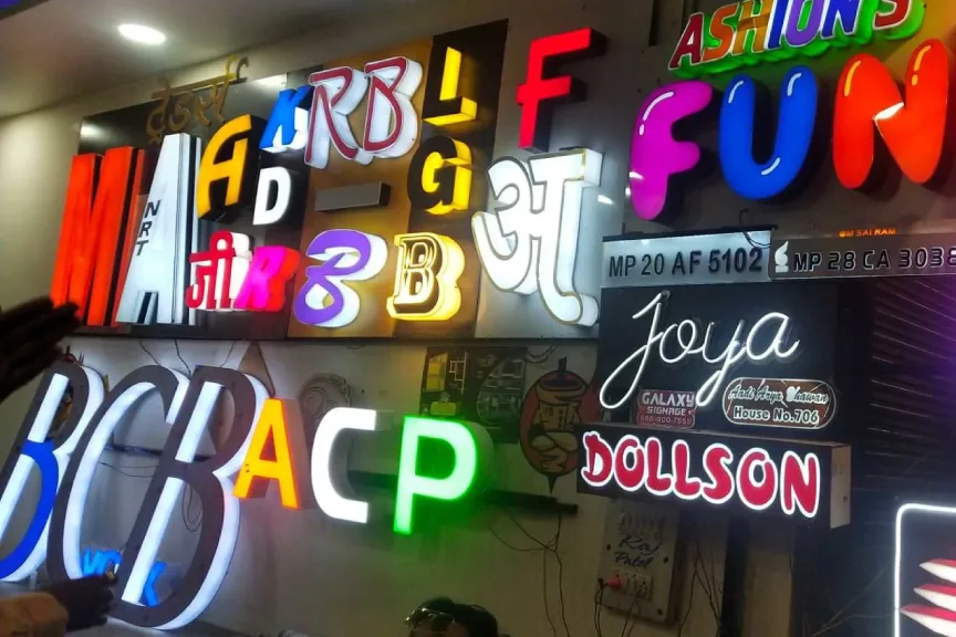 Aluminium Channel Letter on ACP Base Frame