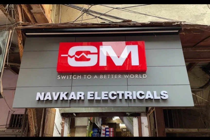 Acrylic LED Sign Board Mounted Outside Shop