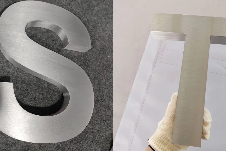 Aluminium LED Channel Letters showing Size and Front View