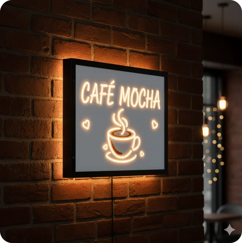 LED Sign Board for Café Mocha - Brand Signages
