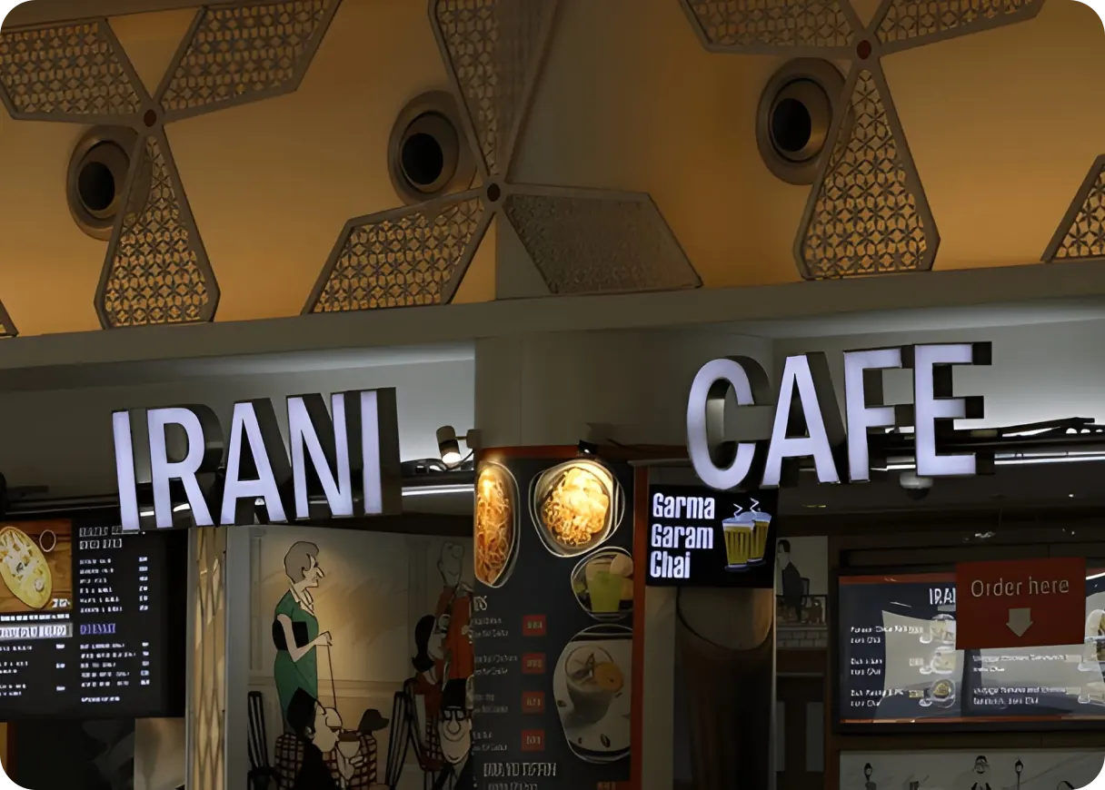 Irani Cafe LED Sign Board - Brand Signages