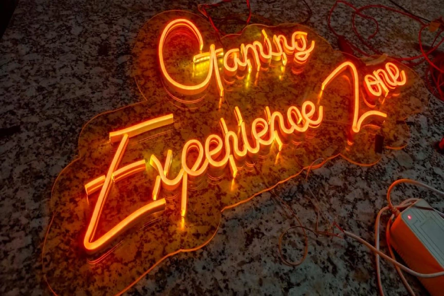 Neon Sign Board for Gaming Shop (e.g., Neon Sign Board Exclusively Designed for Gaming Shop)