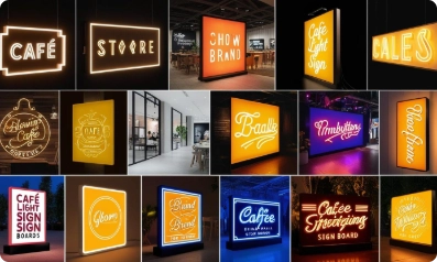 Glowing Light Sign Boards