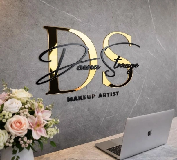 Acrylic Name Board for Shop- DS Makeup Studio