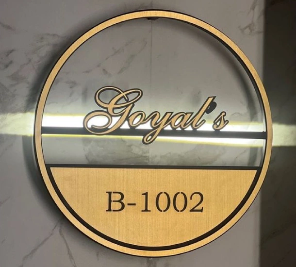 Acrylic Name Board for Office- Goyal Group