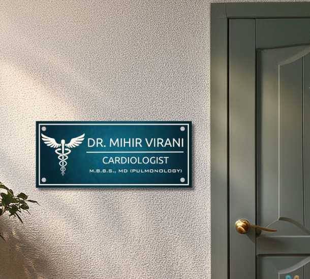 Acrylic LED Name Board for Home- Khanna Bhawan