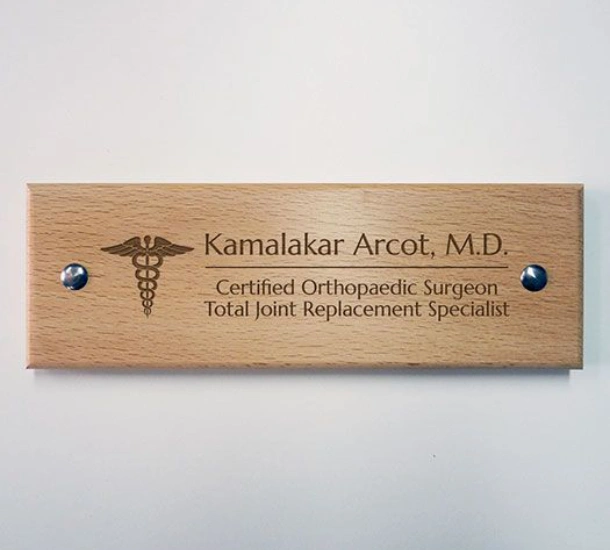 Acrylic LED Name Board for Home- Round Shaped Board