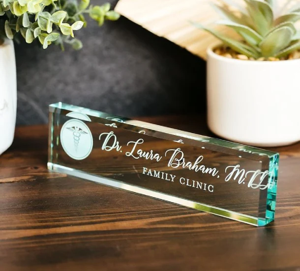 Acrylic LED Name Board for Shop- NIMA Salon