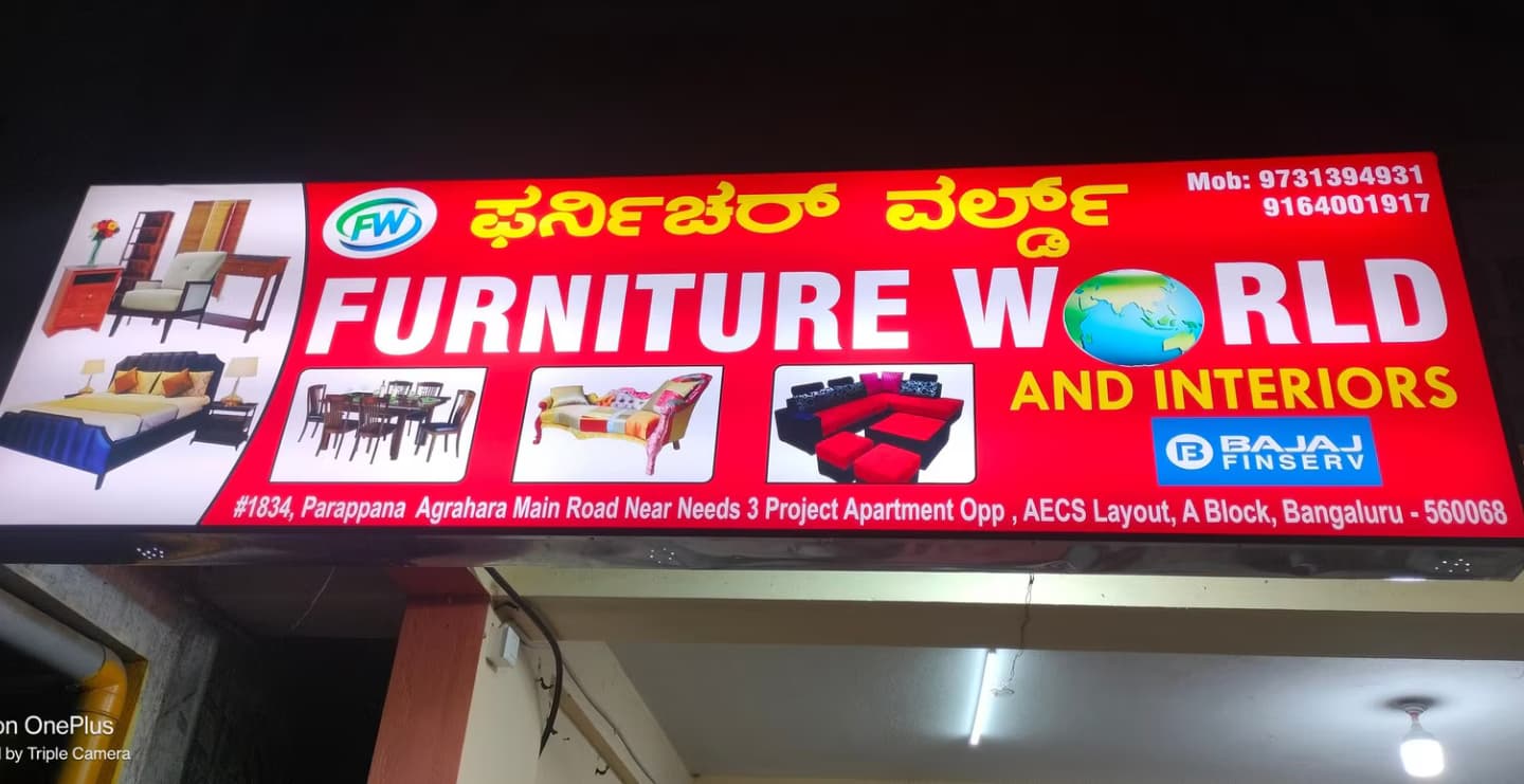 Furniture Shop LED Name Board