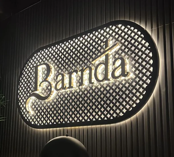 Acrylic LED Name Board for Shop- Barnda Store