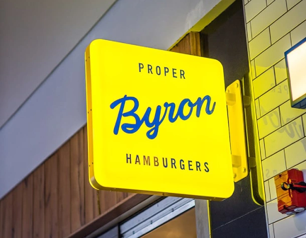 LED Name Board Design for Shop- Byron Humburgers Store