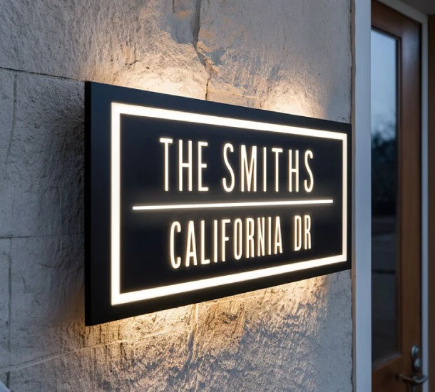 Acrylic LED Name Board for Office- Smith California