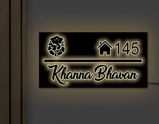 LED Name Board Design for Home- Ahujas Residence