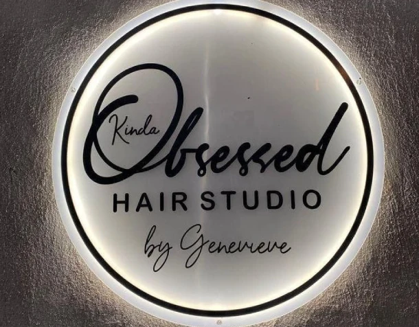 LED Shop Name Board for Hair Salon- Kinda Obsessed Hair Studio