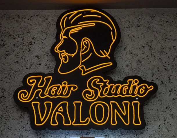 LED Shop Name Board for Hair Salon Valoni