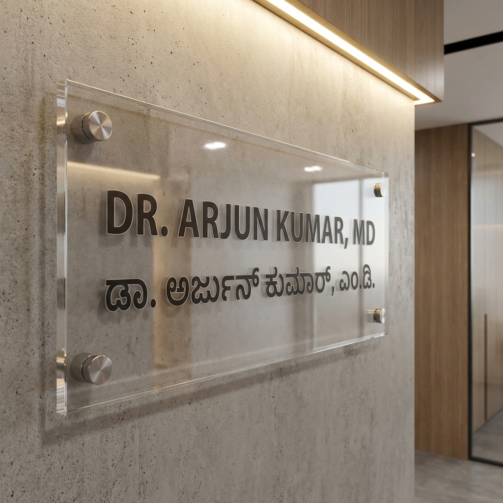 Multilingual Office Name Board