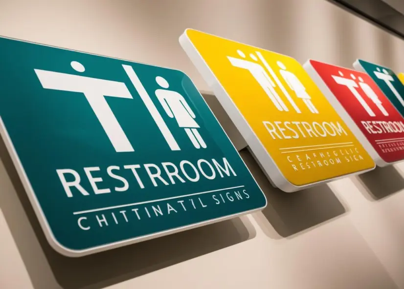 thumbnail image 2 of Restroom Sign, Creative Three-Dimensional Warm Bathroom Sign, Toilet... 2 of 9