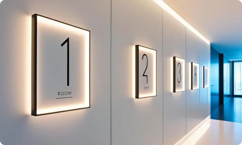 Elegant Hotel Room Number Plates