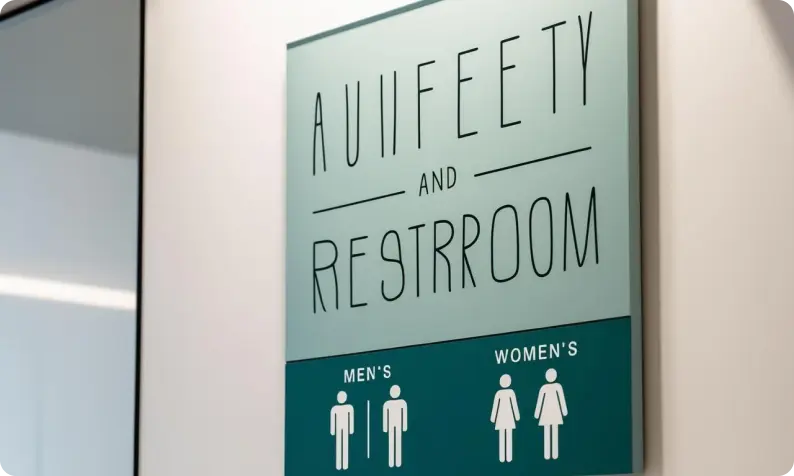 Attainable Restroom Signage