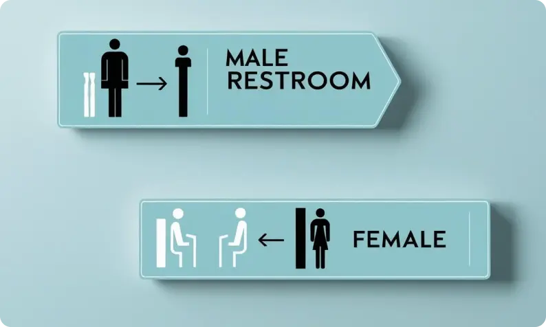 Directional Restroom Signage