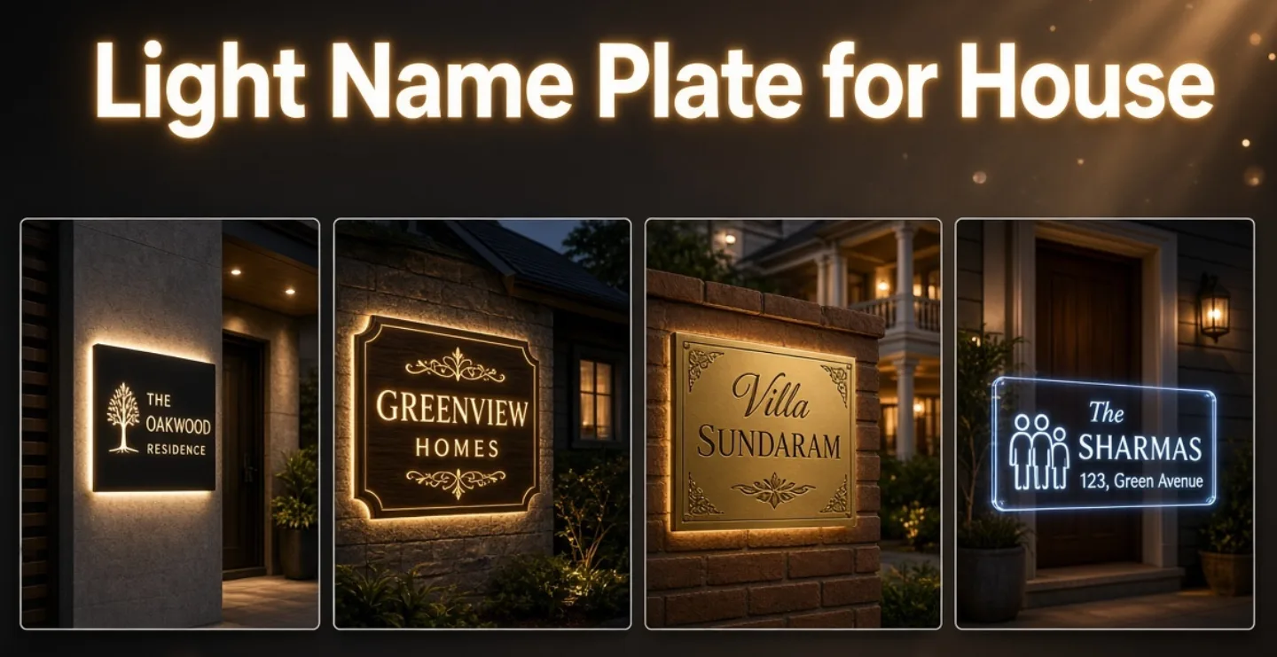 Light Name Plate for House: Stylish Glow for Your Home Entrance