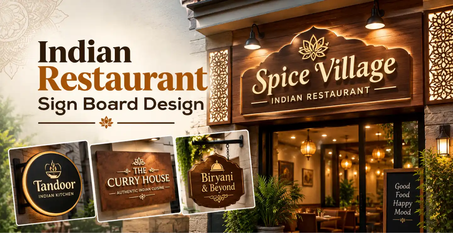 Indian Restaurant Sign Board Design: Ideas That Attract Hungry Customers