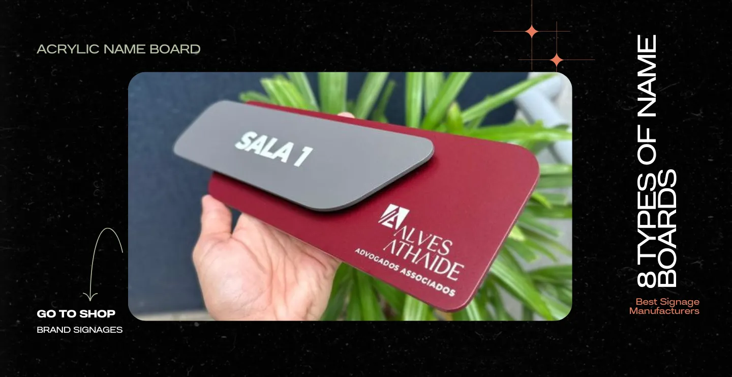 Acrylic Name Boards– 8 Popular Types for Every Business