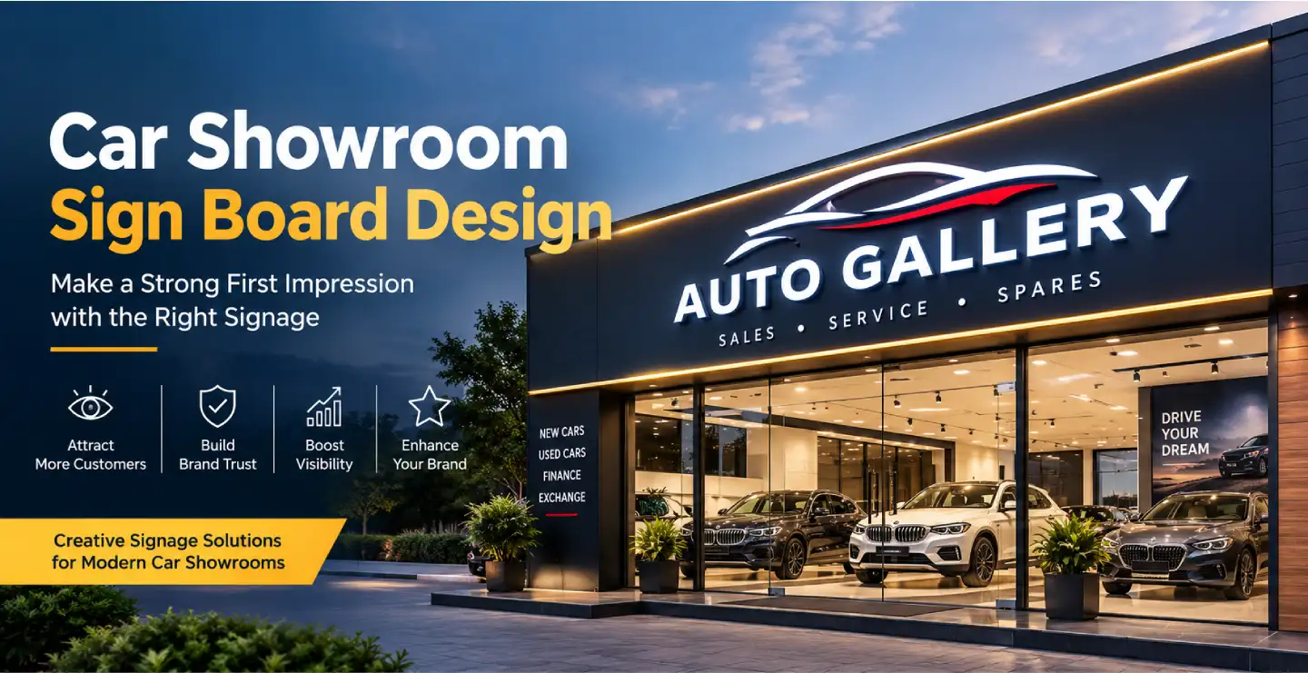 Car Showroom Sign Board Design: Premium Signage That Drives Footfall