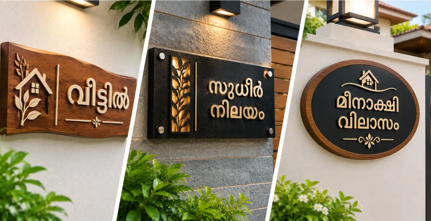 House Name Board in Malayalam: A Proud Tribute to Your Language and Culture