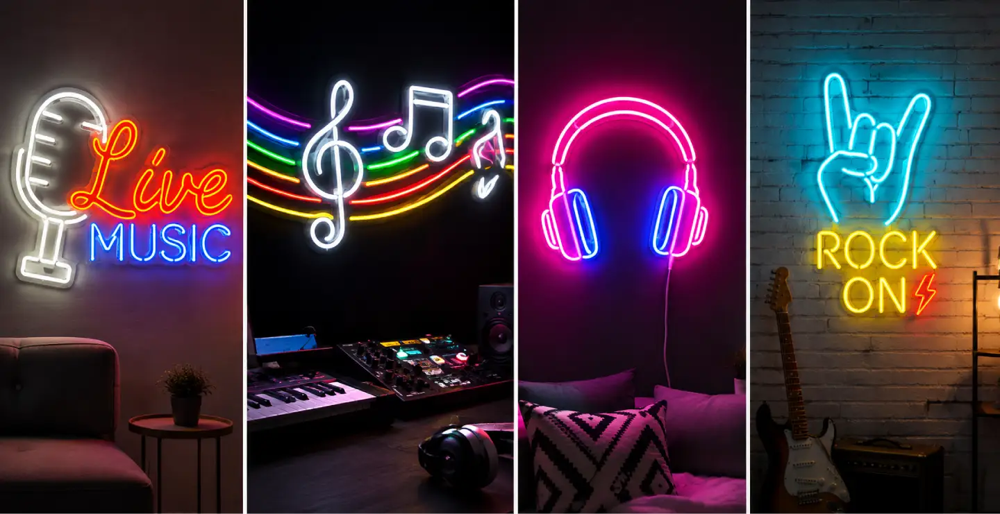 Music Neon Signs - Custom LED Designs for Studios, Bars &amp; Homes