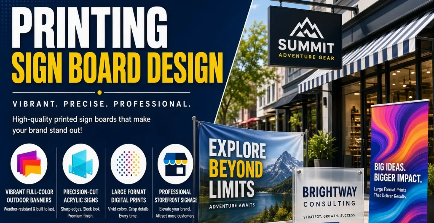 Printing Sign Board Design: Ideas for Print Shops, Digital Presses and Flex Printers