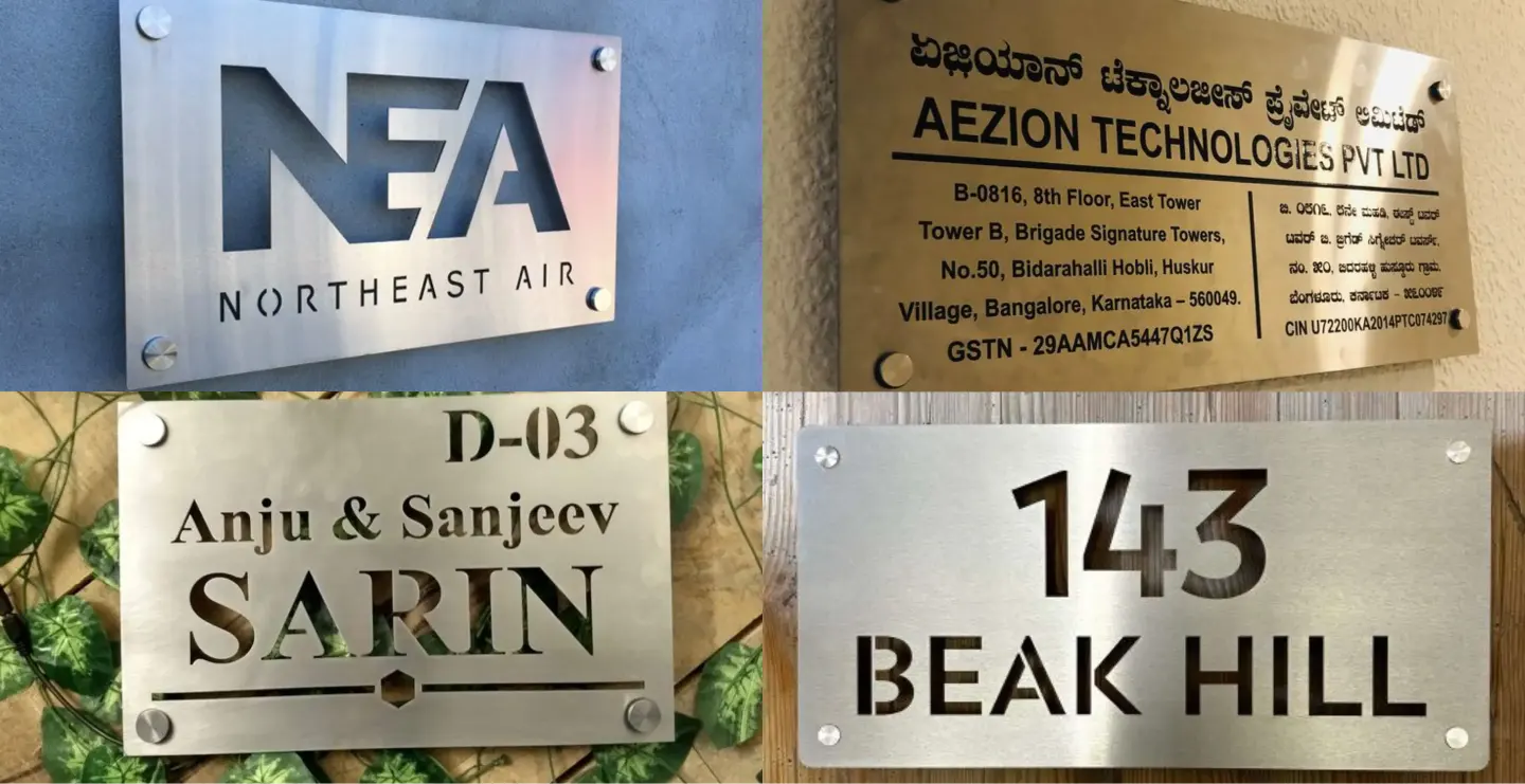 SS Steel Name Plate: Best Designs, Materials, Sizes & Prices in 2026