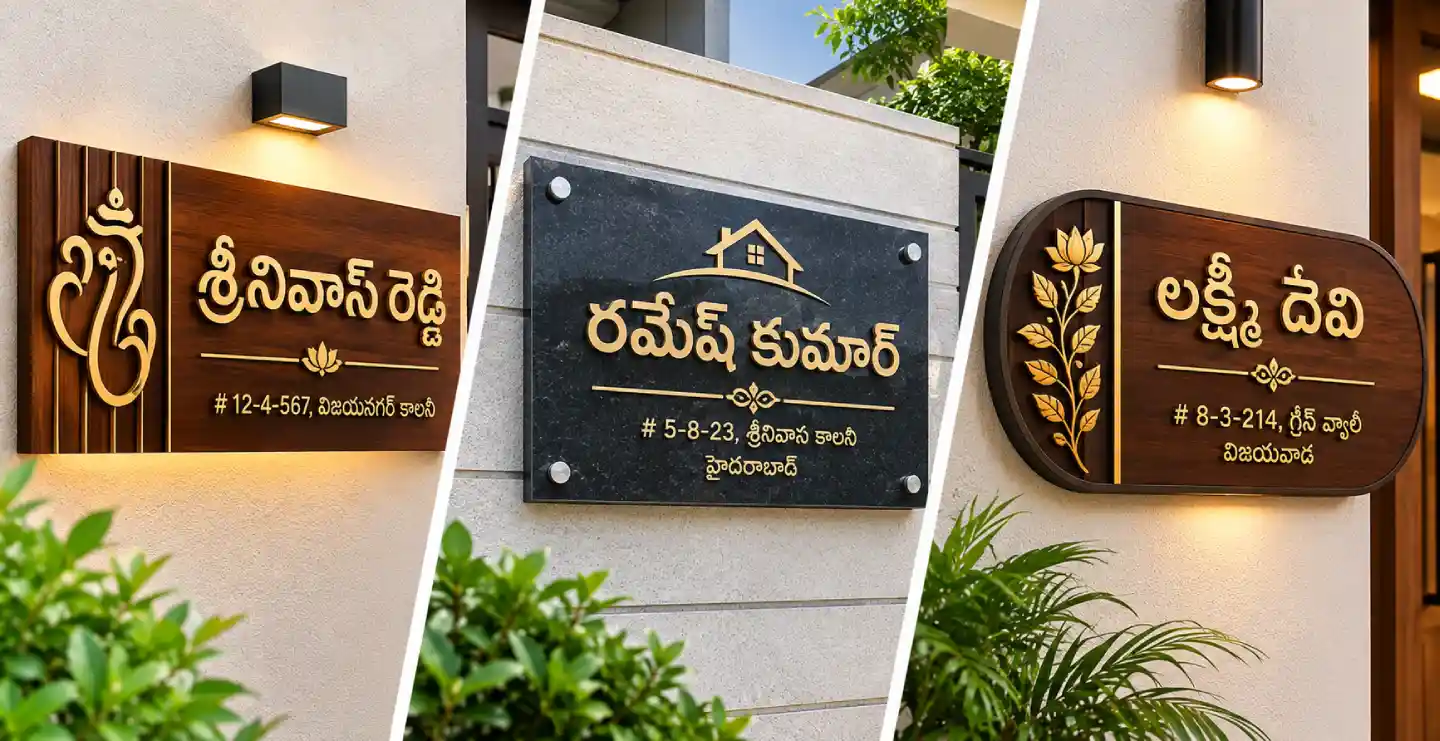 House Name Plates in Telugu: Design Ideas & Manufacturing Guide