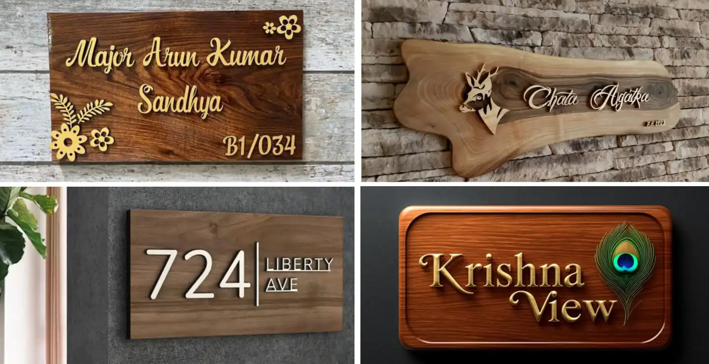Name Board in Wood: Types, Designs, Cost and Complete Buying Guide for Homes and Shops in India
