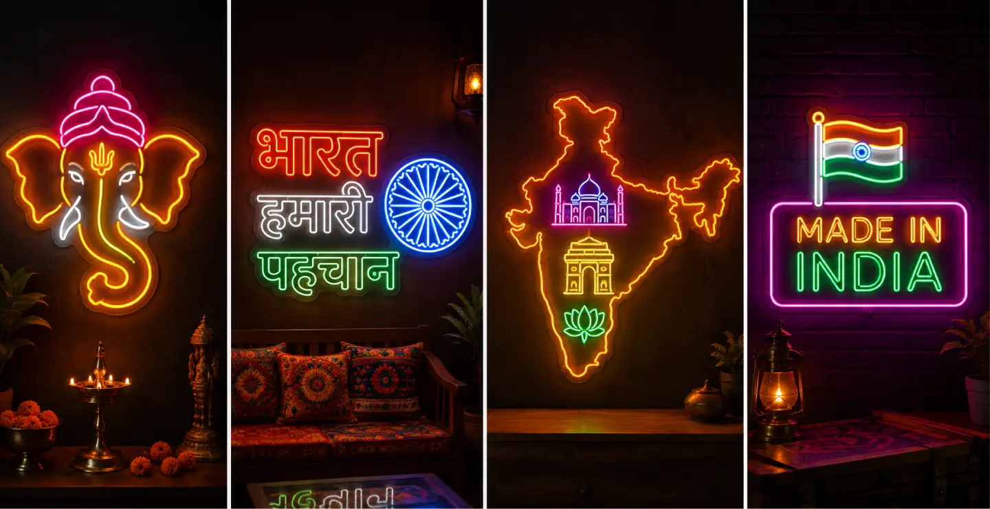 Indian Neon Signs - Custom Regional Language & Cultural Designs