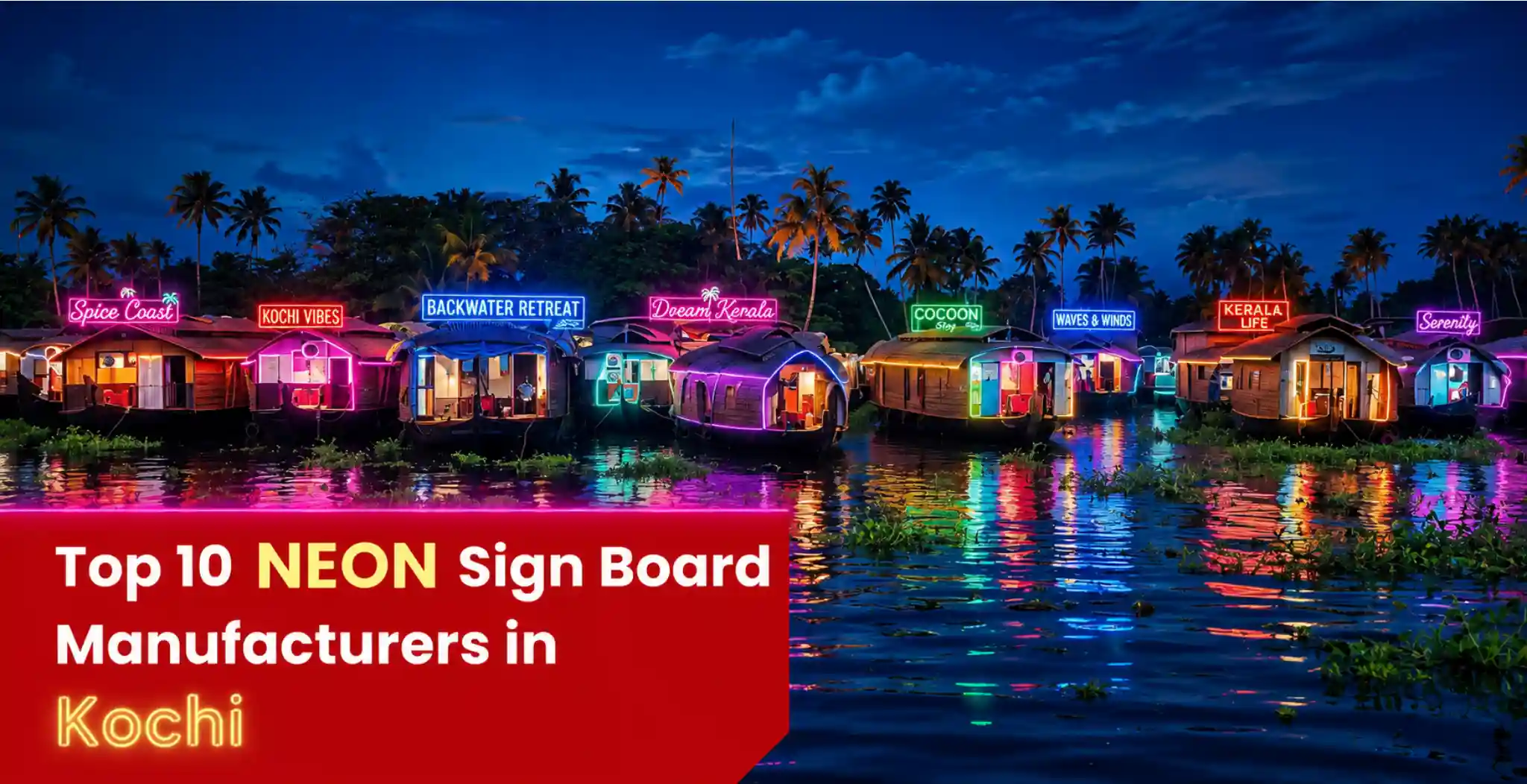 Top 10 Best Neon sign board manufacturers in Kochi