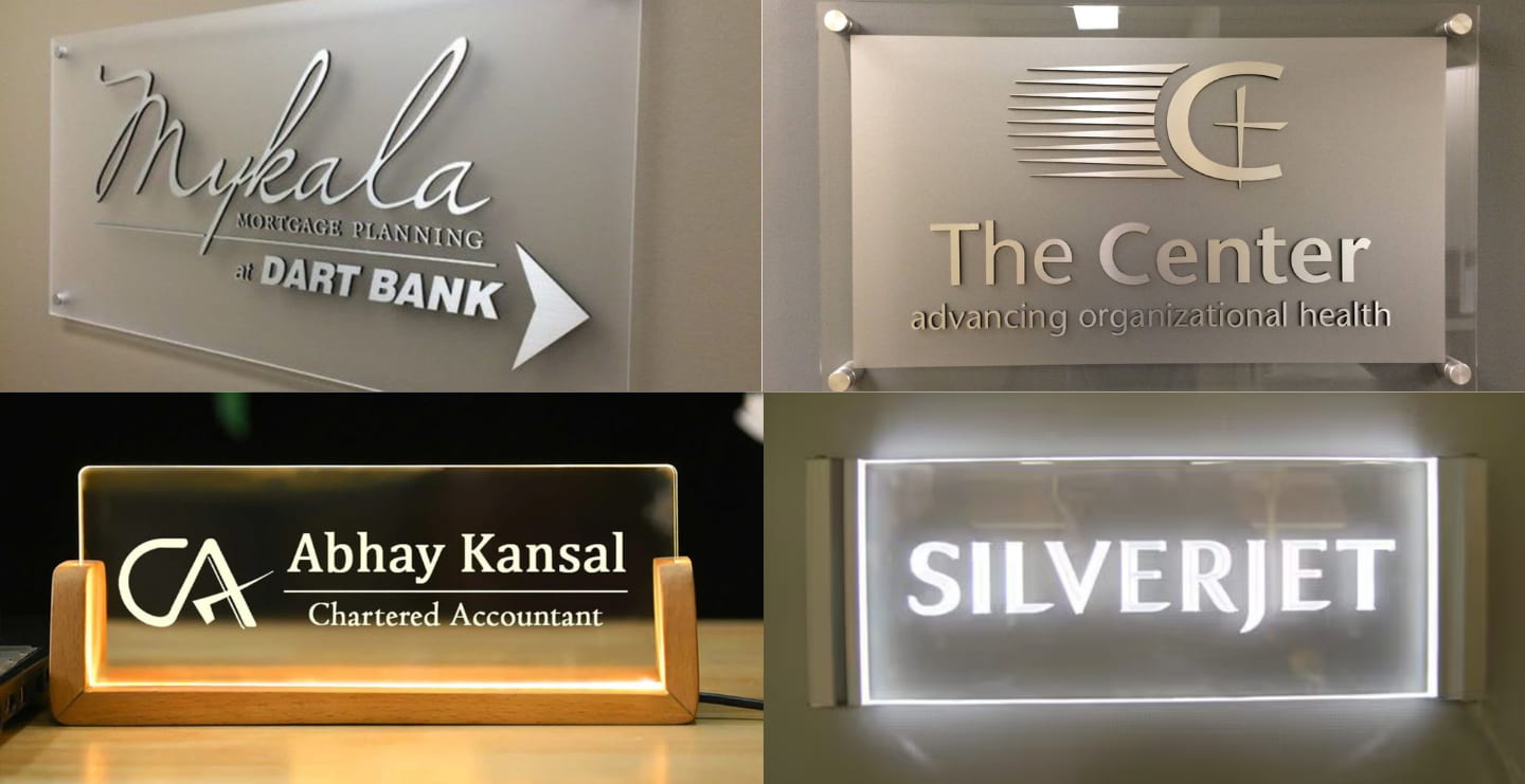 Glass Name Board for Office: Stylish and Professional Branding