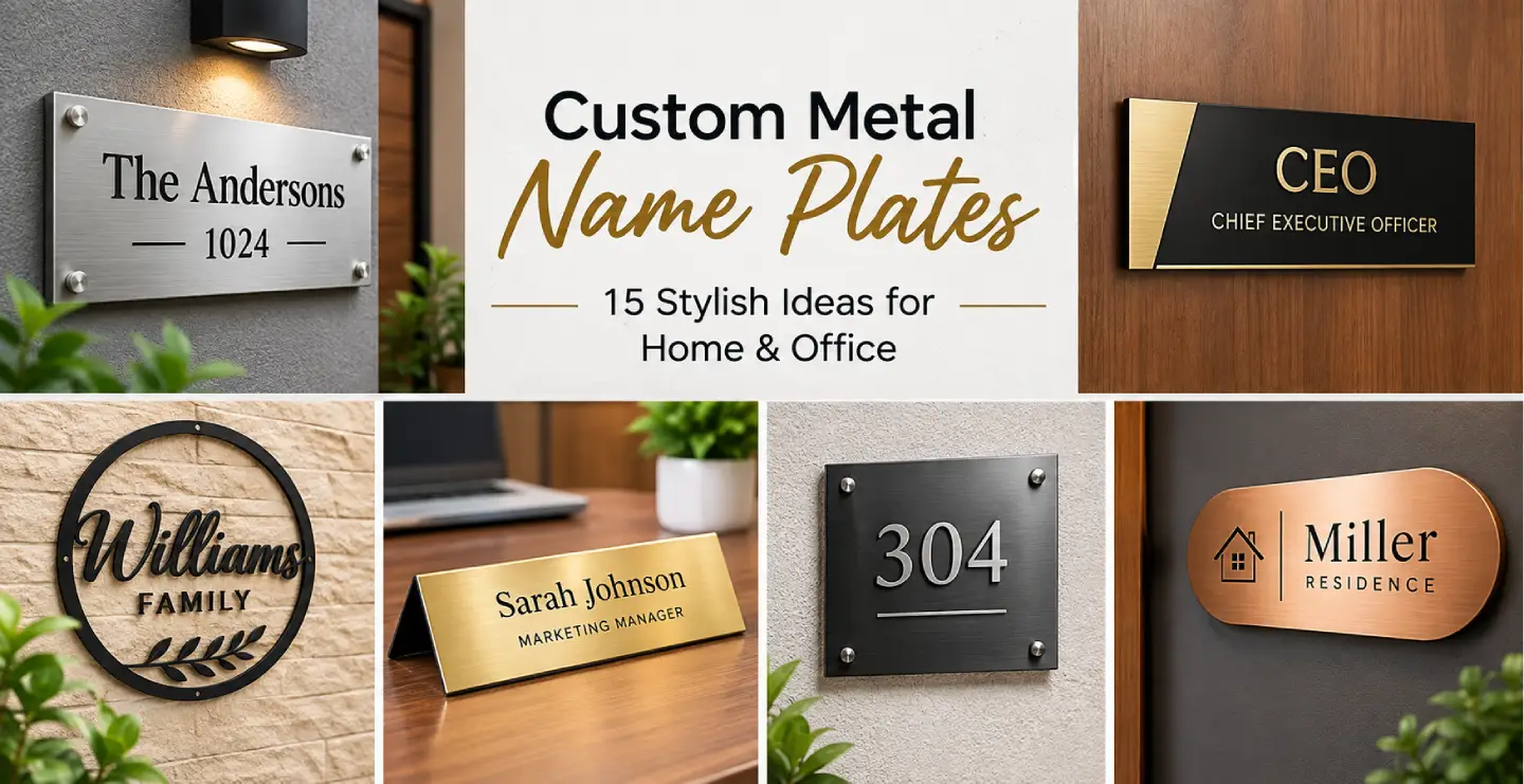 Custom Metal Name Plates: 15 Stylish Ideas for Home & Office